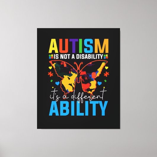 Autisme is geen handicap, het is iets anders canvas afdruk (Voorkant)