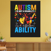 Autisme is geen handicap, het is iets anders canvas afdruk (Insitu (Woonkamer))