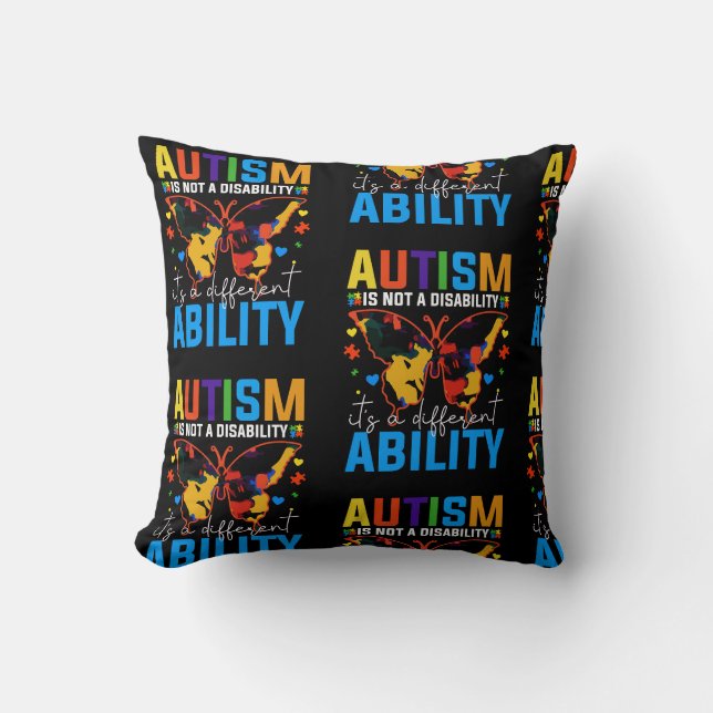 Autisme is geen handicap, het is iets anders kussen (Voorkant)