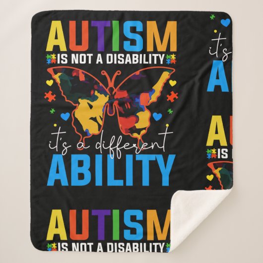 Autisme is geen handicap, het is iets anders sherpa deken (Voorkant)
