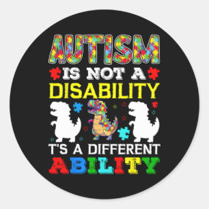 Autisme is geen handicap maar een andere mogelijkh ronde sticker