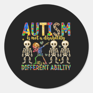 Autisme is geen handicap maar een andere mogelijkh ronde sticker