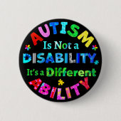 AUTISME is geen handicap Ronde Button 5,7 Cm (Voorkant)