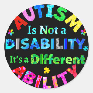 AUTISME is geen handicap Ronde Sticker