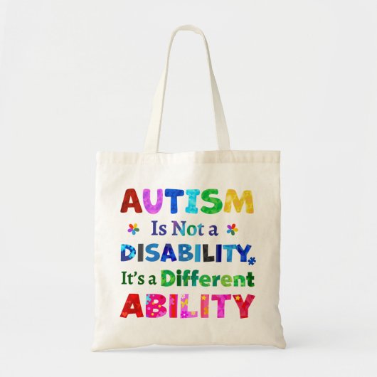 AUTISME is geen handicap Tote Bag (Voorkant)