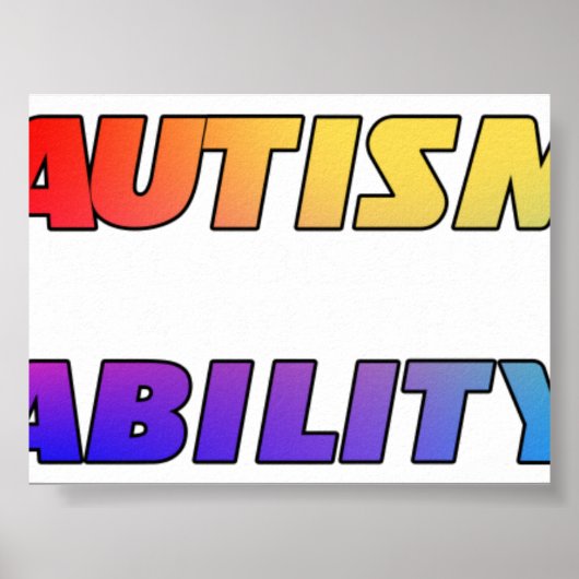 Autisme is geen handicap Zwarte Versie Poster (Voorkant)