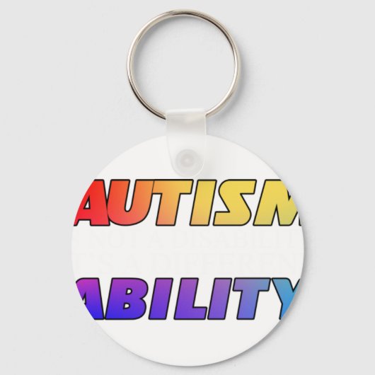 Autisme is geen handicap Zwarte versie Sleutelhanger (Voorkant)