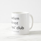 Autisme is geen jongensclub: mok (Voorkant rechts)