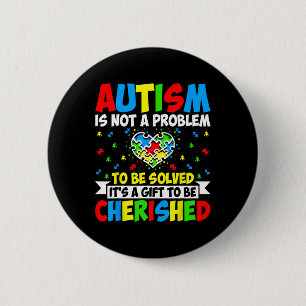 Autisme is geen probleem dat moet worden opgelost ronde button 5,7 cm