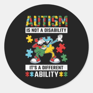 Autisme is geen sensibilisering voor gehandicapte ronde sticker