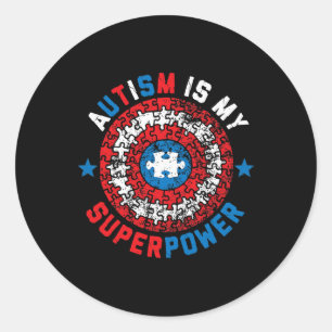Autisme is mijn autistieke Autisme van Superpower Ronde Sticker