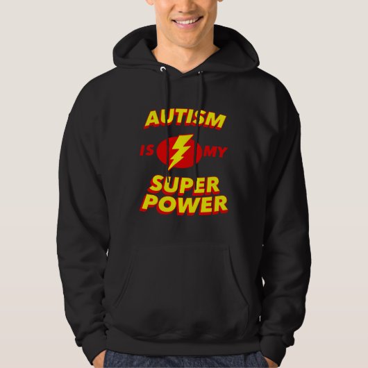 Autisme is mijn superenergiebewustzijn Super Hero Hoodie (Voorkant)