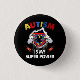 Autisme is mijn superheld Puzzle Autism A Ronde Button 3,2 Cm