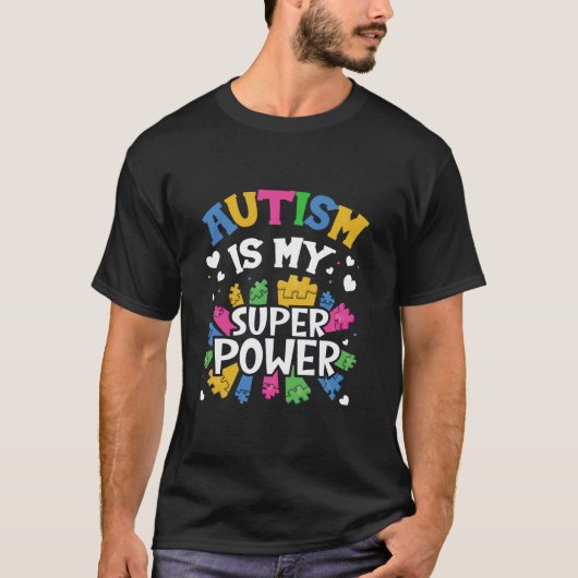 Autisme is mijn superkracht Autisme Awareness Long T-shirt (Voorkant)