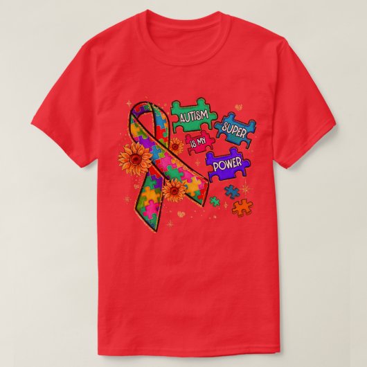 Autisme is Mijn Superkracht Autisme Bewustzijn4 T-shirt (Design voorkant)