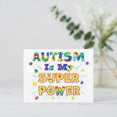 Autisme is mijn superkracht briefkaart (Staand voorkant)