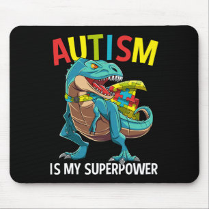 Autisme Is Mijn Superkracht Dinosaurus Puzzelstuk Muismat