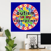 Autisme is mijn superkracht poster (Thuiskantoor)
