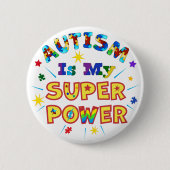 Autisme is mijn superkracht ronde button 5,7 cm (Voorkant)