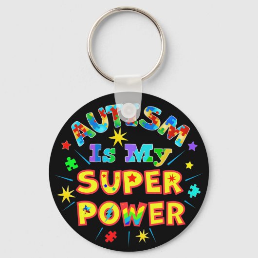 Autisme is mijn superkracht sleutelhanger (Voorkant)