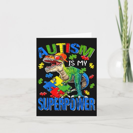 Autisme is mijn Superpower Autism Awareness Dinosa Kaart (Voorkant)