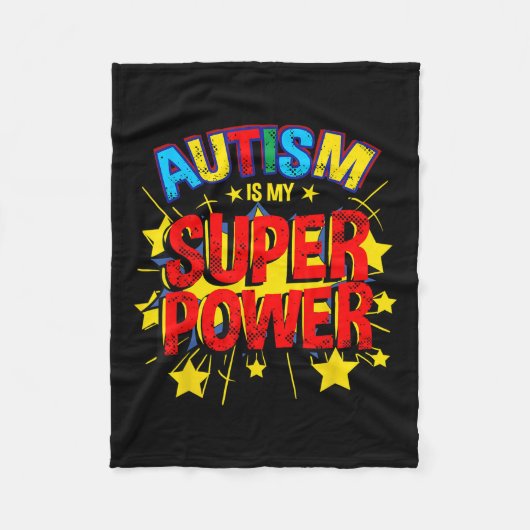 Autisme is mijn Superpower Autisme-bewustzijn Fleece Deken (Voorkant)