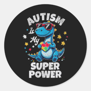 Autisme is mijn Superpower Autisme Bewustzijn Funn Ronde Sticker