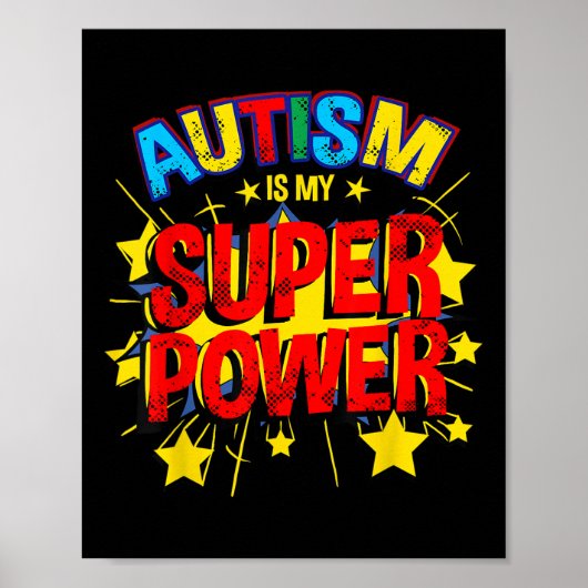 Autisme is mijn Superpower Autisme-bewustzijn Poster (Voorkant)