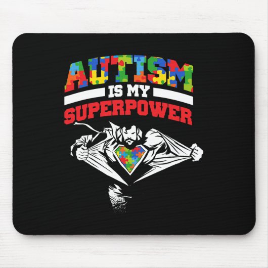 Autisme is mijn Superpower autisme ondersteuning a Muismat (Voorkant)
