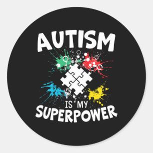 Autisme is mijn Superpower Autist Asd Disorder Aut Ronde Sticker