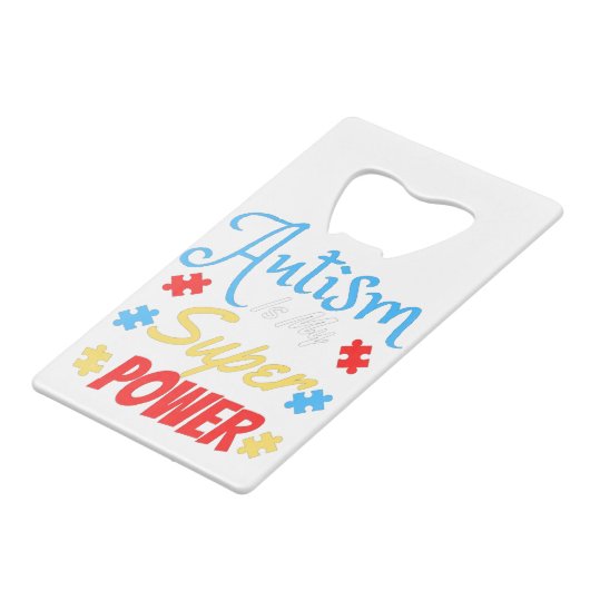 Autisme is mijn Superpower Creditkaart Flessenopener (Achterkant Gekanteld)