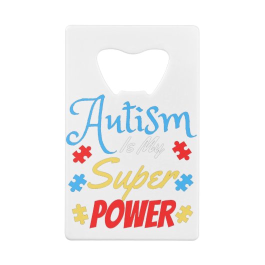 Autisme is mijn Superpower Creditkaart Flessenopener (Achterkant)