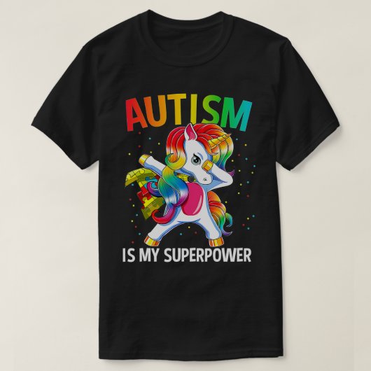 Autisme is mijn Superpower Dabbing Unicorn T-shirt (Design voorkant)