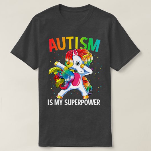 Autisme is mijn Superpower Dabbing Unicorn T-shirt (Design voorkant)