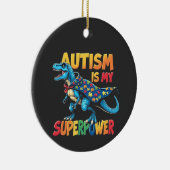 Autisme is mijn Superpower Dinosaur Autisme Awaren Keramisch Ornament (Rechts)