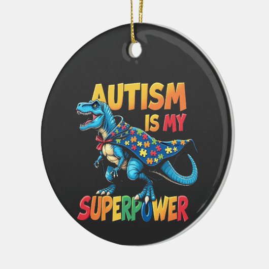Autisme is mijn Superpower Dinosaur Autisme Awaren Keramisch Ornament (Links)