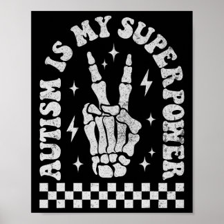 Autisme is mijn Superpower Groovy Autisme Bewustzi Poster