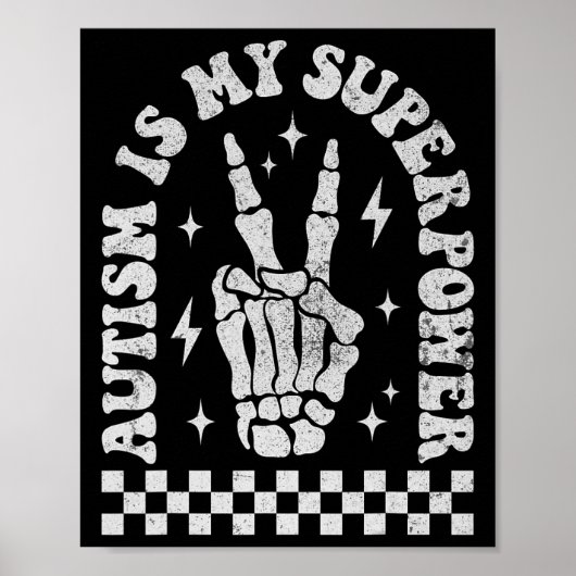 Autisme is mijn Superpower Groovy Autisme Bewustzi Poster (Voorkant)
