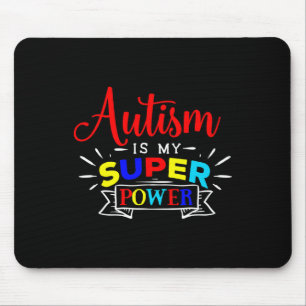 Autisme is mijn Superpower - kleurrijke Autistisch Muismat