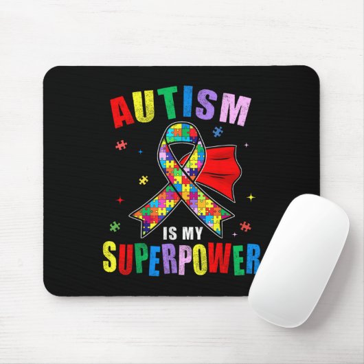 Autisme is mijn Superpower puzzelstukjes Autisme b Muismat (Met muis)