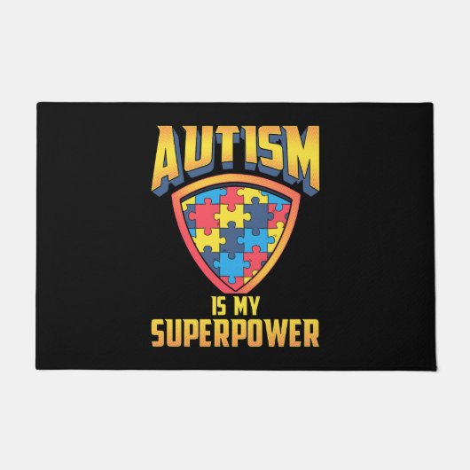 Autisme is mijn Superpower puzzelstukjes Deurmat (Voorkant)