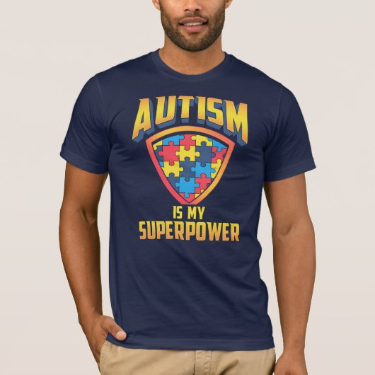Autisme is mijn Superpower Puzzle Bewustheid T-shirt (Voorkant)