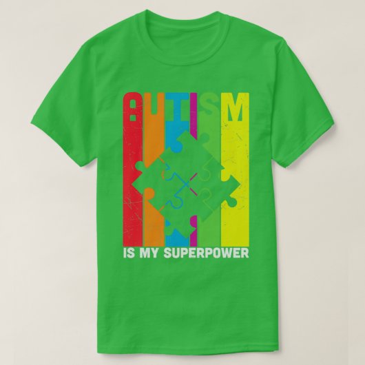 Autisme is mijn Superpower Puzzle-stukken T-shirt (Design voorkant)