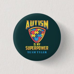 Autisme is Mijn Superpower Puzzle Team Name Custom Ronde Button 3,2 Cm