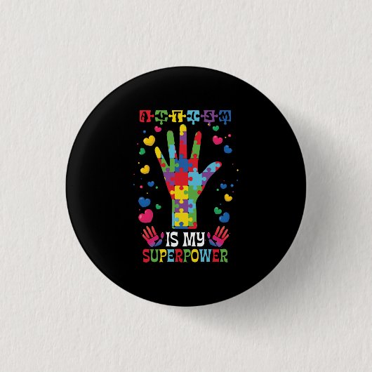 Autisme is mijn Superpower Ronde Button 3,2 Cm (Voorkant)