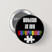 Autisme is mijn Superpower-toets Ronde Button 5,7 Cm (Voorkant /achterkant)