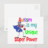 Autisme is mijn unieke superkracht briefkaart (Voorkant / Achterkant)