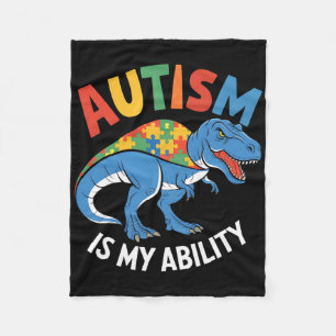 Autisme is mijn vermogen om een dinosauruspuzzel t fleece deken