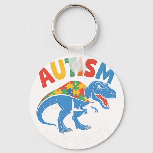 Autisme is mijn vermogen om een dinosauruspuzzel t sleutelhanger (Voorkant)