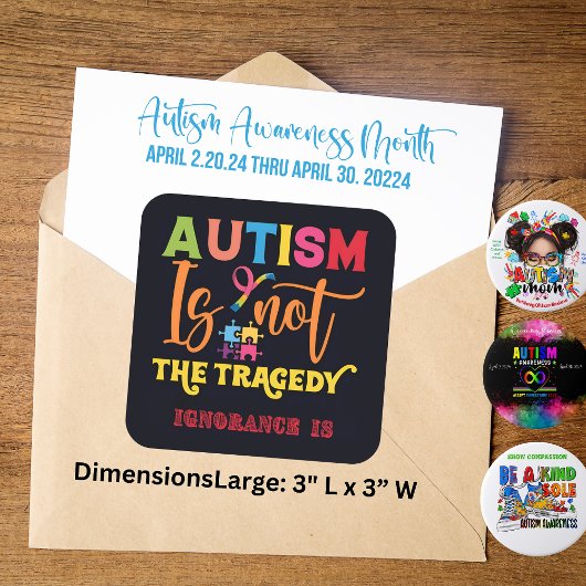 Autisme is niet de tragedie - bewustzijn Stickers